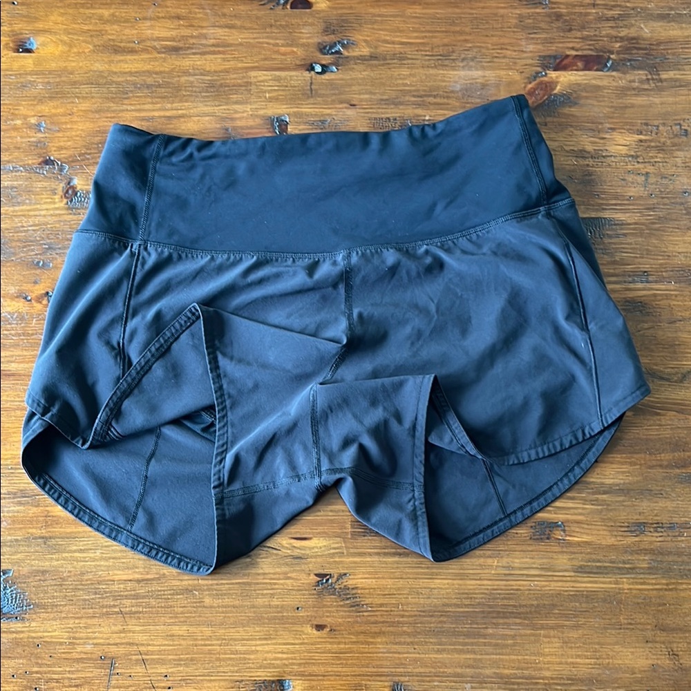 Lululemon Athletica Black Athletic Shorts with Wide Waistband